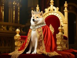 Regal dog with a regal stance in a royal setting AI Generative photo