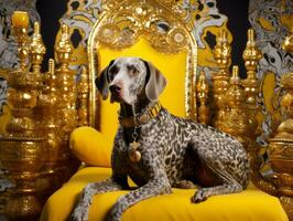 Regal dog with a regal stance in a royal setting AI Generative photo