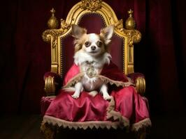 Regal dog with a regal stance in a royal setting AI Generative photo