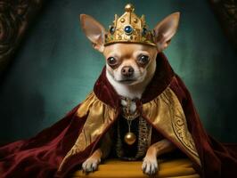 Regal dog with a regal stance in a royal setting AI Generative photo