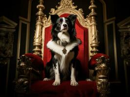 Regal dog with a regal stance in a royal setting AI Generative photo