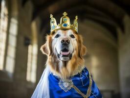 Regal dog with a regal stance in a royal setting AI Generative photo