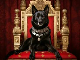 Regal dog with a regal stance in a royal setting AI Generative photo