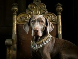 Regal dog with a regal stance in a royal setting AI Generative photo