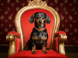 Regal dog with a regal stance in a royal setting AI Generative photo