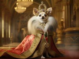 Regal dog with a regal stance in a royal setting AI Generative photo