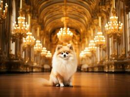 Regal dog with a regal stance in a royal setting AI Generative photo