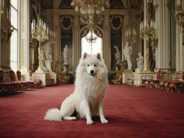 Regal dog with a regal stance in a royal setting AI Generative photo