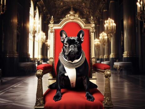 Regal dog with a regal stance in a royal setting AI Generative photo