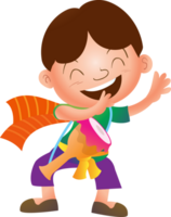 thai traditional cartoon character and element png