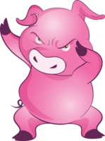 cute little pig cheerful funny dance and many emotion acting png