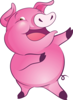 linda pequeño cerdo alegre gracioso danza y muchos emoción interino png