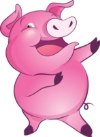 mignonne peu porc de bonne humeur marrant Danse et beaucoup émotion agissant png