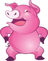 cute little pig cheerful funny dance and many emotion acting png