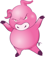 cute little pig cheerful funny dance and many emotion acting png