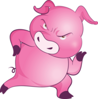 cute little pig cheerful funny dance and many emotion acting png