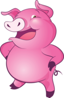 cute little pig cheerful funny dance and many emotion acting png