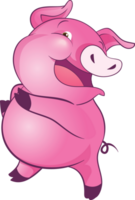 cute little pig cheerful funny dance and many emotion acting png