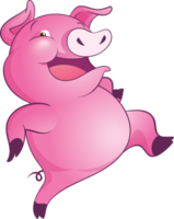 cute little pig cheerful funny dance and many emotion acting png