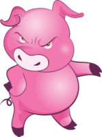 cute little pig cheerful funny dance and many emotion acting png