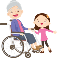 Wheelchair people for elderly and handicapped patients png