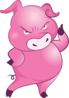 cute little pig cheerful funny dance and many emotion acting png