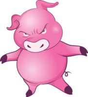 mignonne peu porc de bonne humeur marrant Danse et beaucoup émotion agissant png