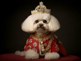 Regal dog with a regal stance in a royal setting AI Generative photo