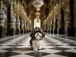 Regal dog with a regal stance in a royal setting AI Generative photo