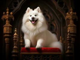 Regal dog with a regal stance in a royal setting AI Generative photo