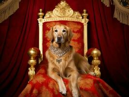 Regal dog with a regal stance in a royal setting AI Generative photo