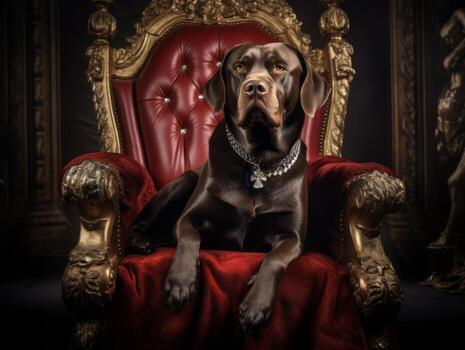 Regal dog with a regal stance in a royal setting AI Generative photo