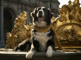 Regal dog with a regal stance in a royal setting AI Generative photo