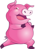 cute little pig cheerful funny dance and many emotion acting png