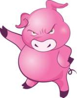 cute little pig cheerful funny dance and many emotion acting png