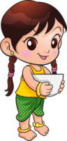 thai traditional cartoon character and element png