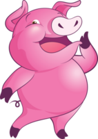 cute little pig cheerful funny dance and many emotion acting png