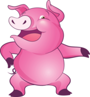 cute little pig cheerful funny dance and many emotion acting png