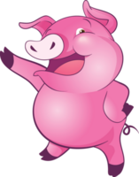 cute little pig cheerful funny dance and many emotion acting png