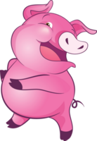 cute little pig cheerful funny dance and many emotion acting png