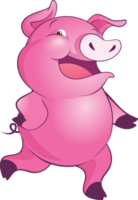 cute little pig cheerful funny dance and many emotion acting png