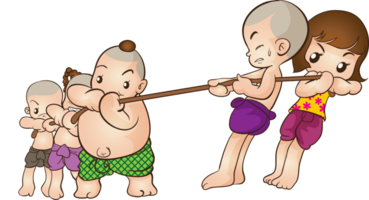 thai traditional cartoon character and element png