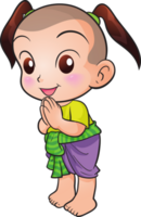 thai traditional cartoon character and element png