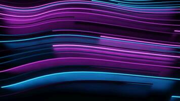 Abstract video background with blue and purple lines moving horizontally. 4K resolution.3D rendering.