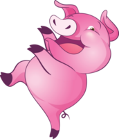 cute little pig cheerful funny dance and many emotion acting png