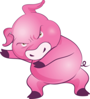 cute little pig cheerful funny dance and many emotion acting png