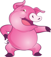 cute little pig cheerful funny dance and many emotion acting png