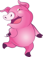 cute little pig cheerful funny dance and many emotion acting png