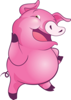 cute little pig cheerful funny dance and many emotion acting png