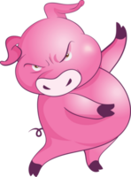 cute little pig cheerful funny dance and many emotion acting png